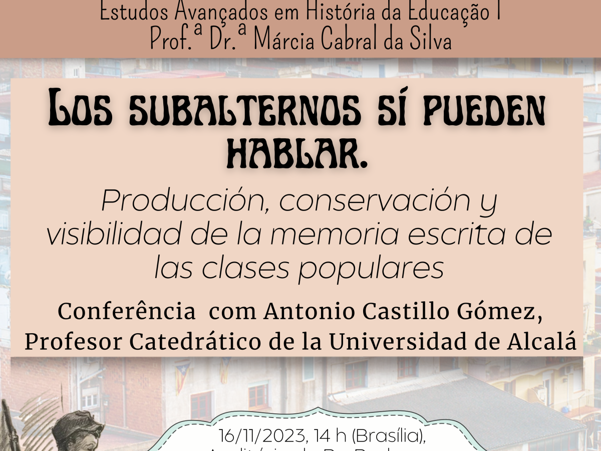 Conferência com Antonio Castillo Gómez, professor Catedrático da Universidade de Alcalá